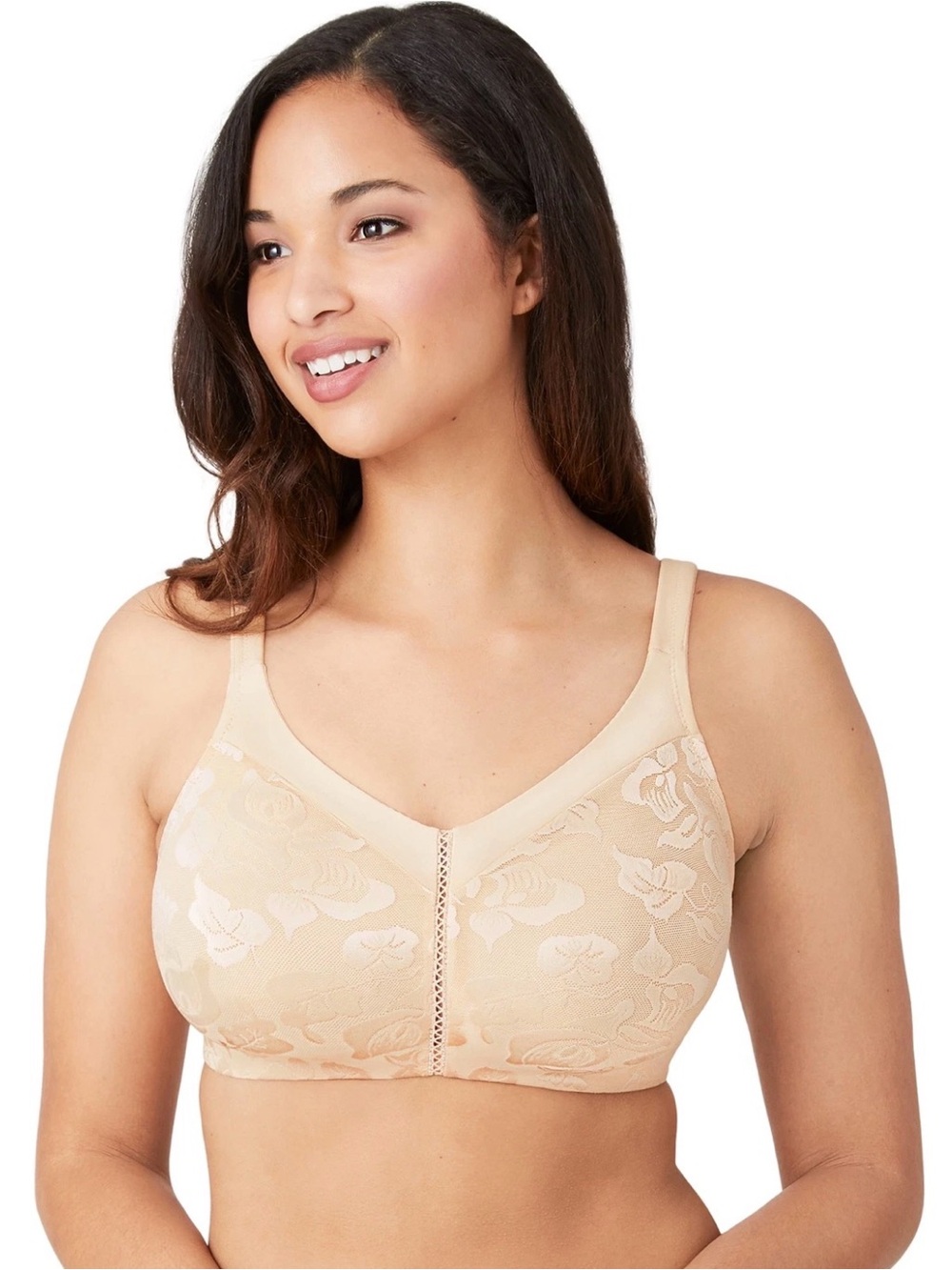Wacoal 85276 Awareness Full Figure Seamless Wire Free Bra 44C NUDE NEW WITH TAGS